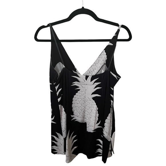 OSKLEN V-Neck Pineapple Black White Top Sz S - Picture 2 of 3